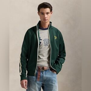 Polo Ralph Lauren Tricot Track Jacket College Green Winged Foot Logo Size XL